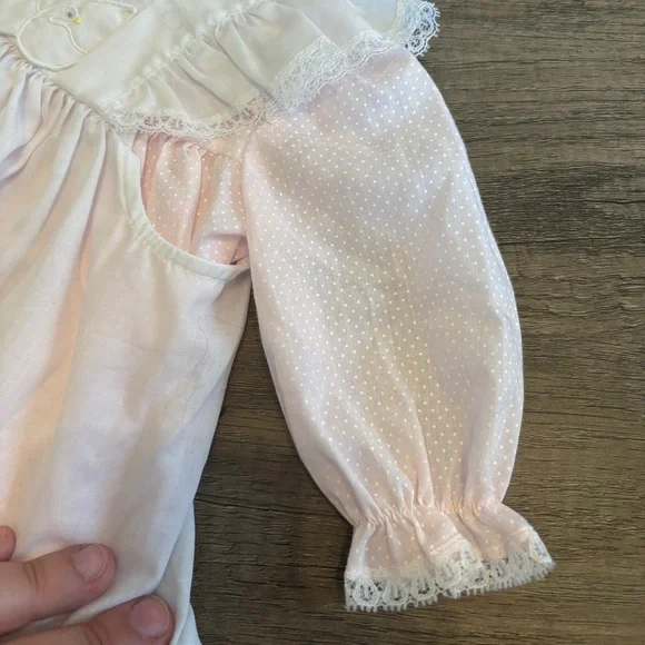 Nanette Vintage Baby Girl Dress Duck Goose Lace 0-3mo - Picture 3 of 9